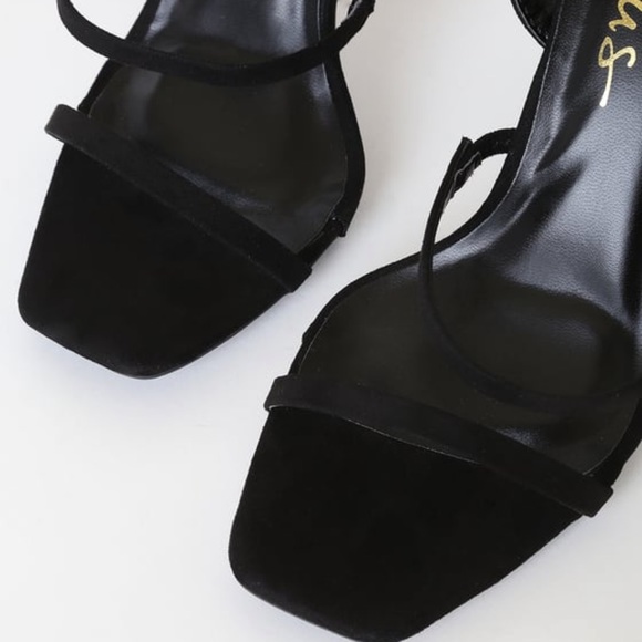 Lulus Leticiya Black Suede Ankle-Strap Heel- NEW! - Picture 4 of 4
